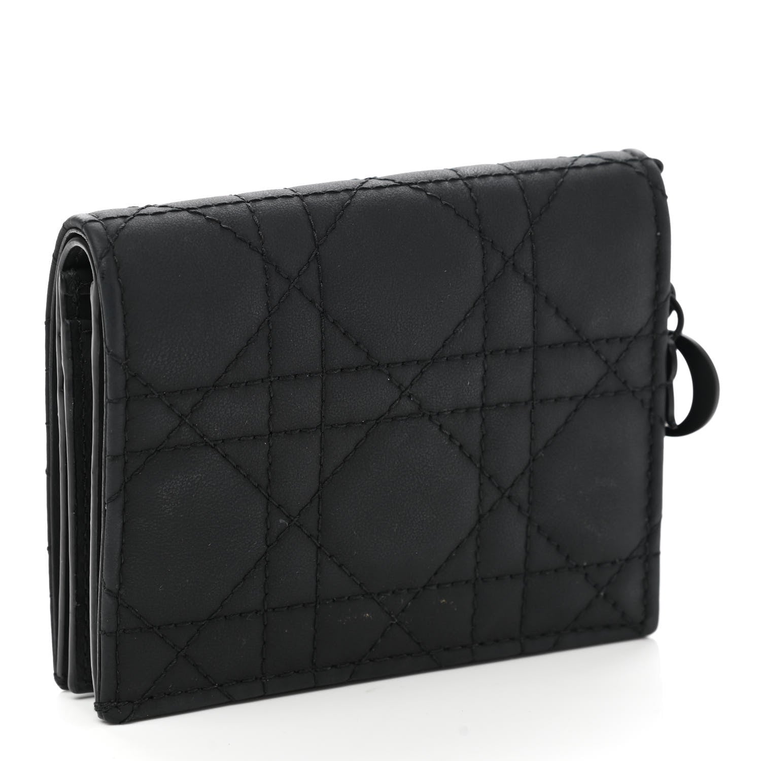 Christian Dior Ultra Matte Calfskin Mini Lady Dior Wallet Black 3 of 8