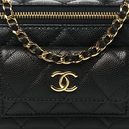 Chanel Caviar Quilted Polly Pocket East West Top Vanity With Chain Black 8 of 10