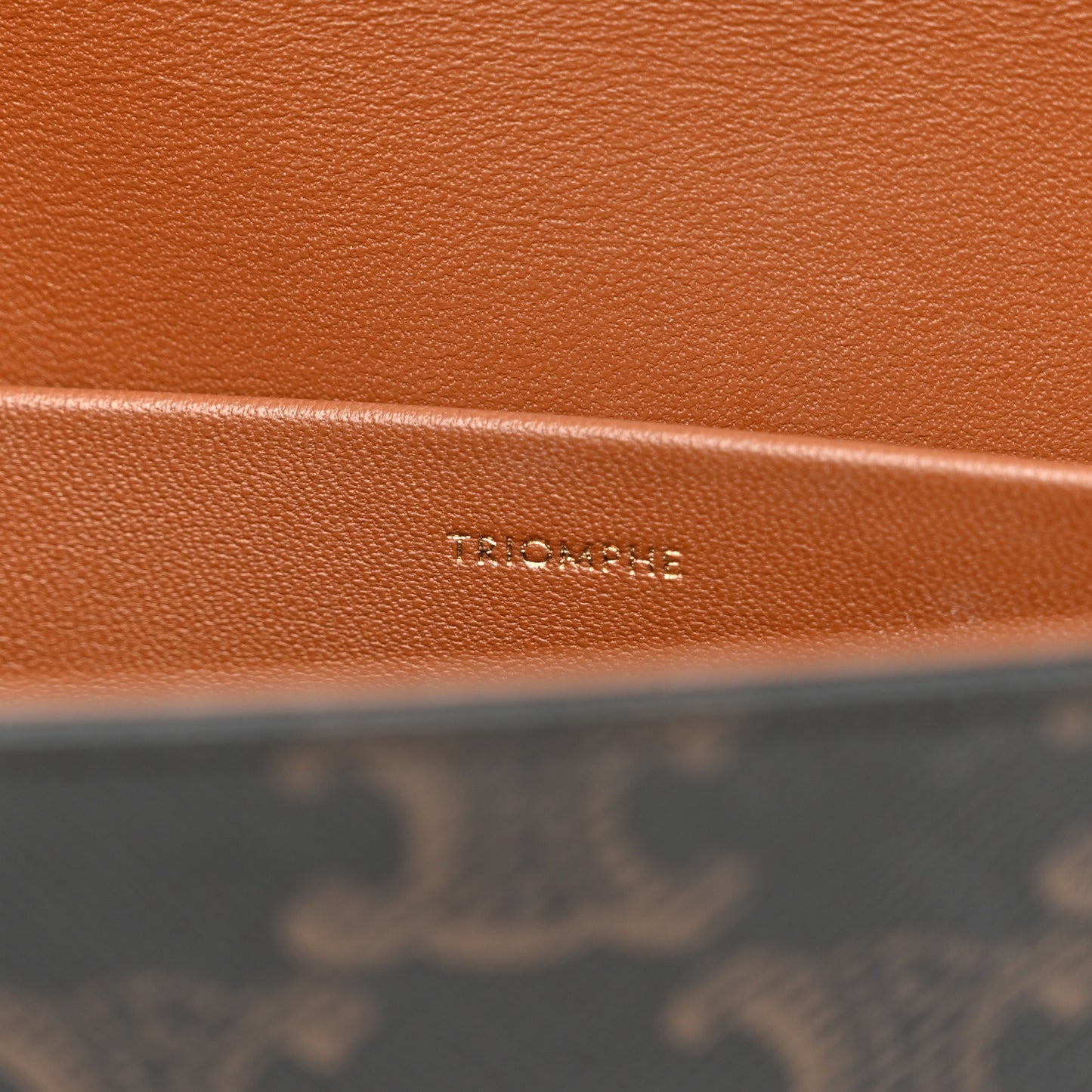 Canvas Calfskin Triomphe Shoulder Bag Tan