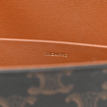 Celine Canvas Calfskin Triomphe Shoulder Bag Tan 7 of 12