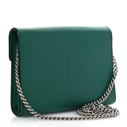 Gucci Calfskin Mini Dionysus Chain Wallet Emerald 2 of 14