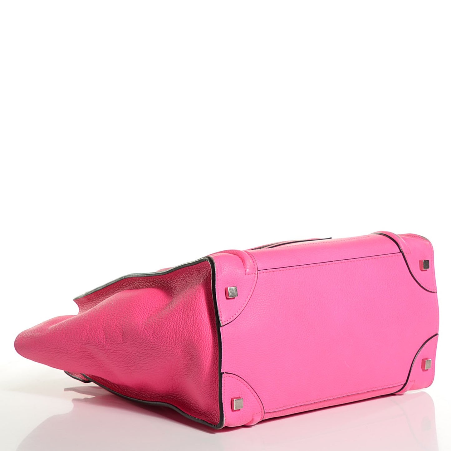Drummed Calfskin Mini Luggage Fluo Pink