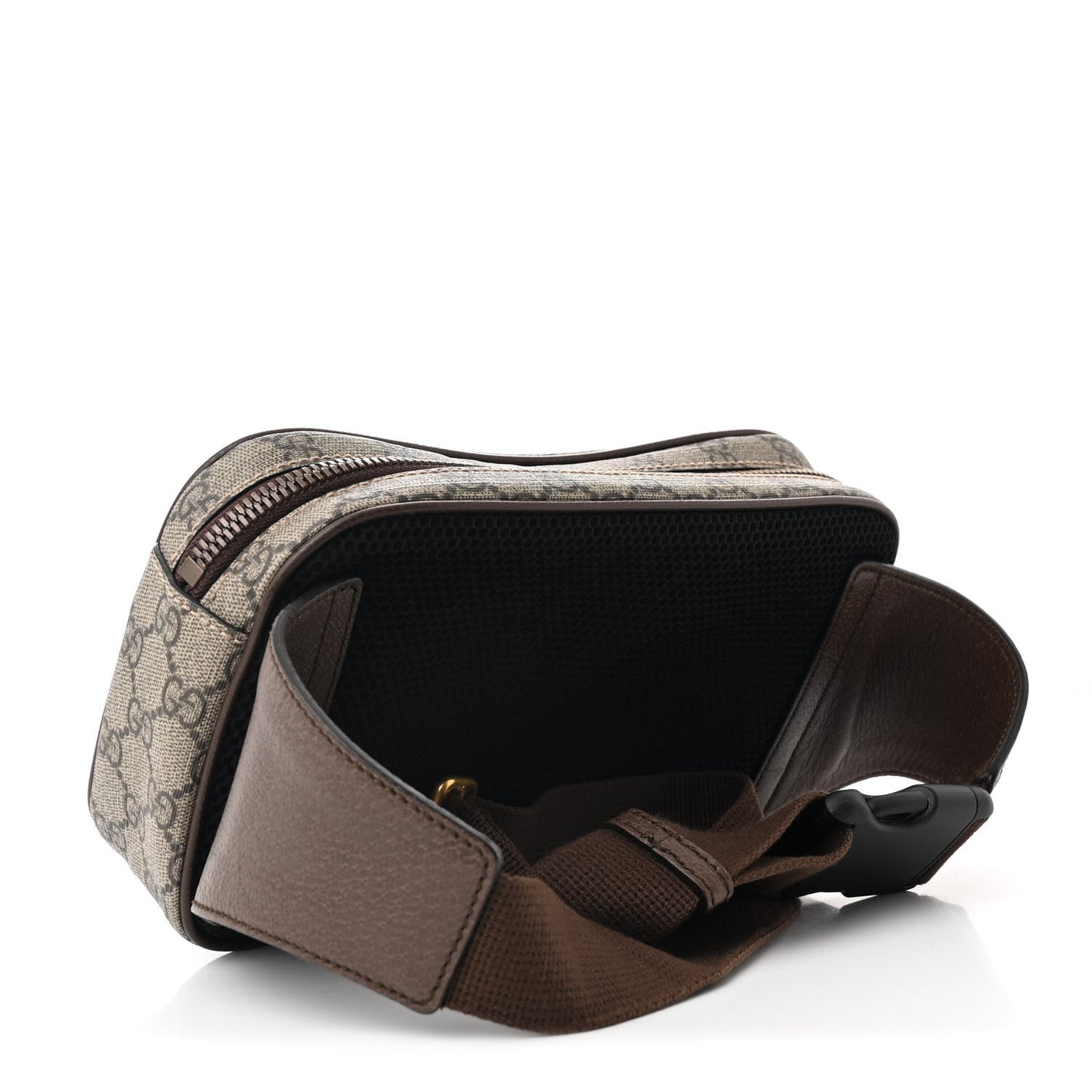 Soft GG Supreme Monogram Medium Ophidia Belt Bag Dark Brown