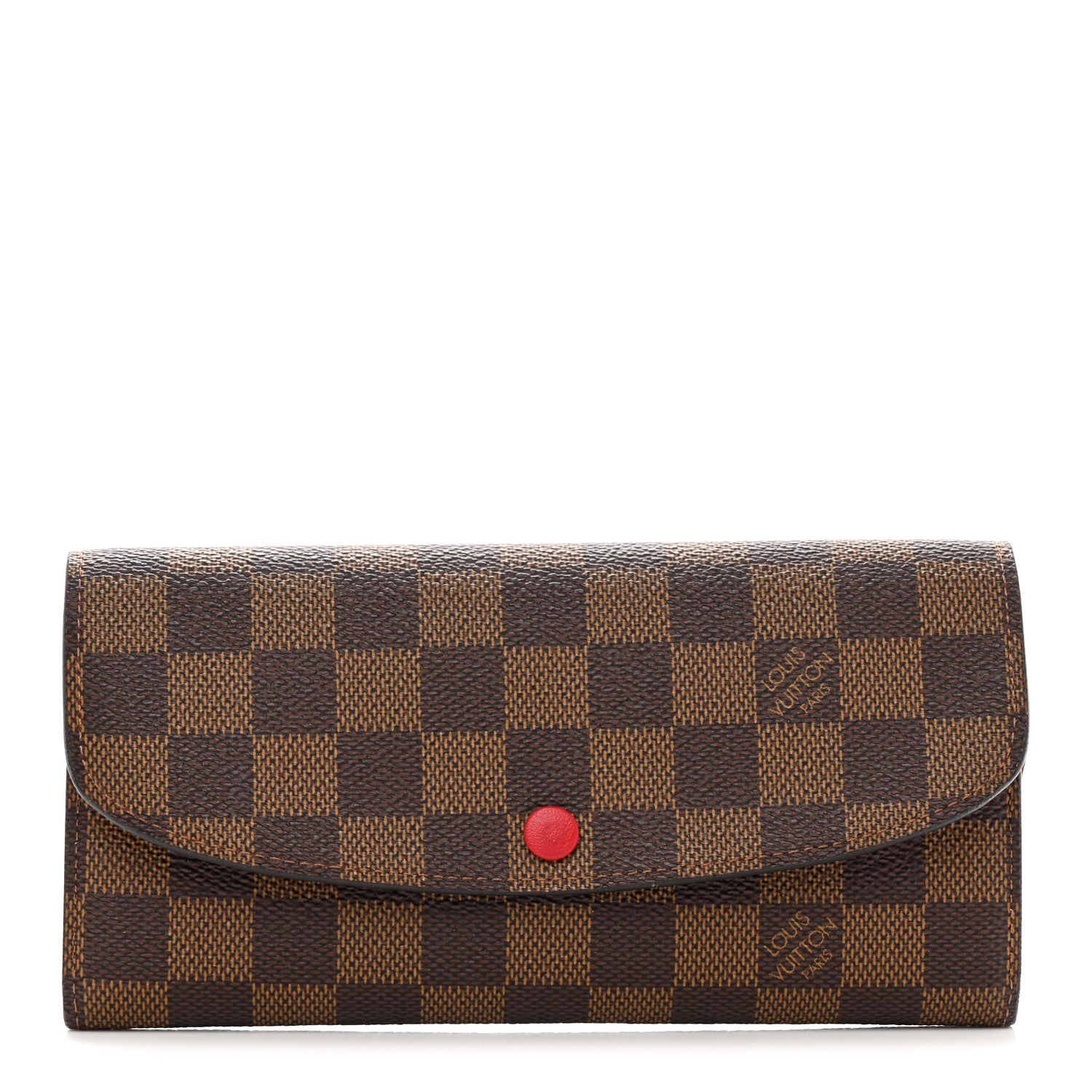 Louis Vuitton Damier Ebene Emilie Wallet Red 1 of 10