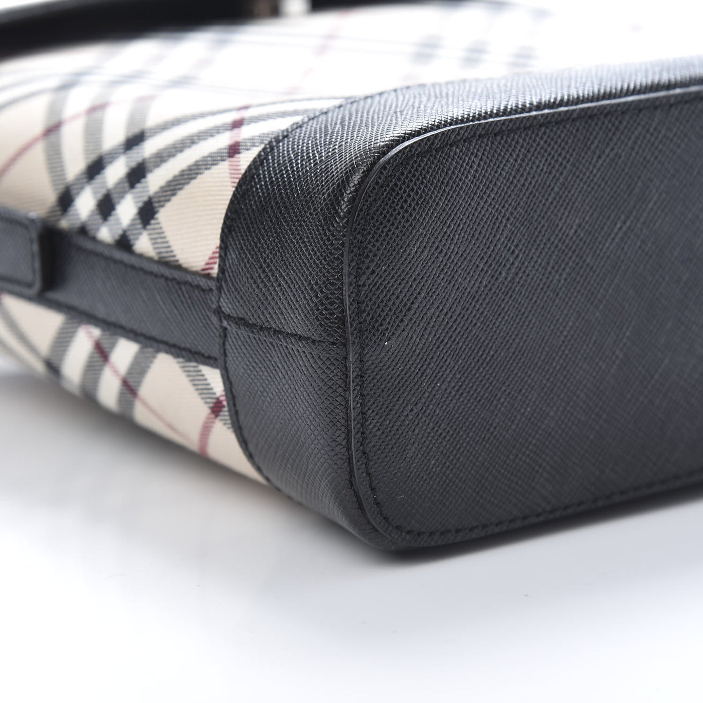 Calfskin Nova Check Shoulder Bag Black