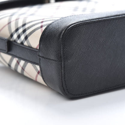 Burberry Calfskin Nova Check Shoulder Bag Black 9 of 10