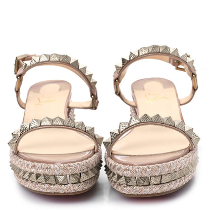 Christian Louboutin Calfskin Cubiste Pyraclou 60 Platform Sandals 39 Nude 2 of 9