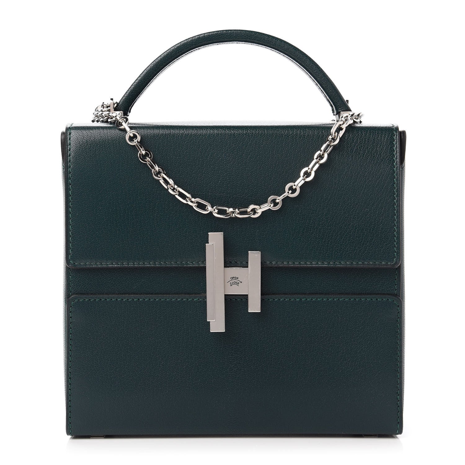 Hermes Chevre Mysore Cinhetic Boxy Top Handle Bag Vert Cypress 1 of 11
