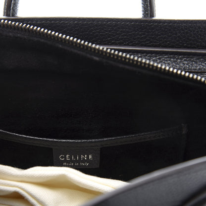 Celine Drummed Calfskin Nano Luggage Black 6 of 9