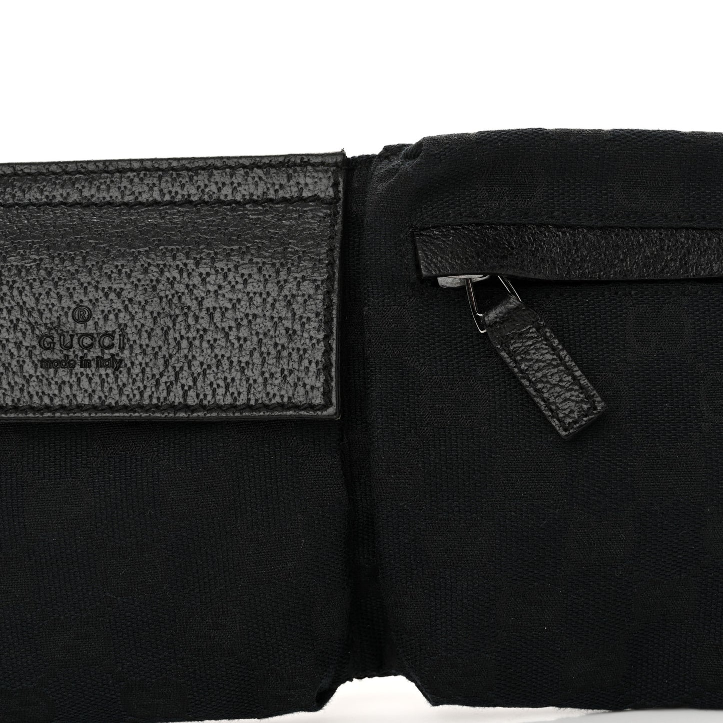 GG Monogram Double Pocket Belt Bag Black