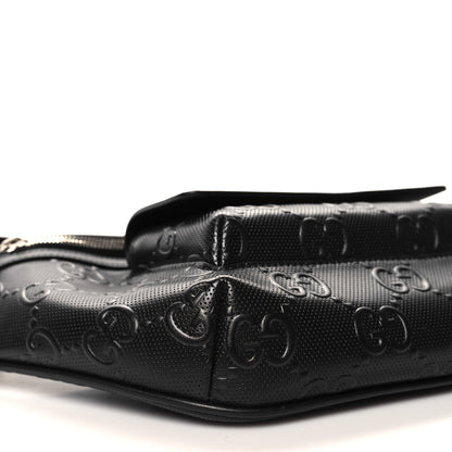 Gucci Calfskin GG Tennis Embossed Pocket Belt Bag Black 9 of 10