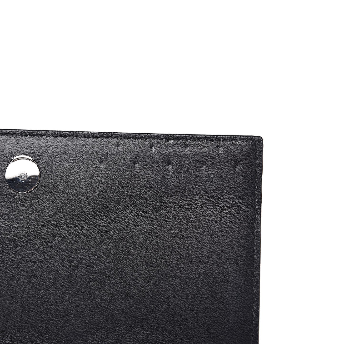 Calfskin Studded Insignia Pouch Black