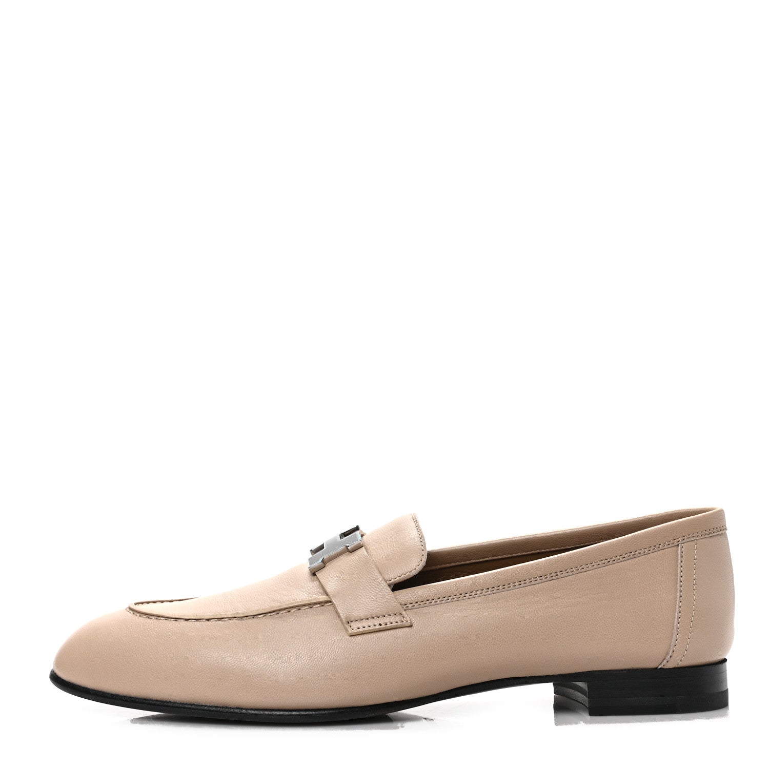 Hermes Goatskin Womens Paris Loafers 41 Blanc Gomme 1 of 8