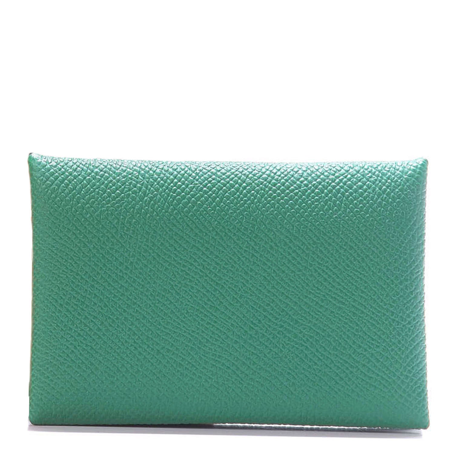Hermes Epsom Calvi Card Case Vert Vertigo 1 of 8
