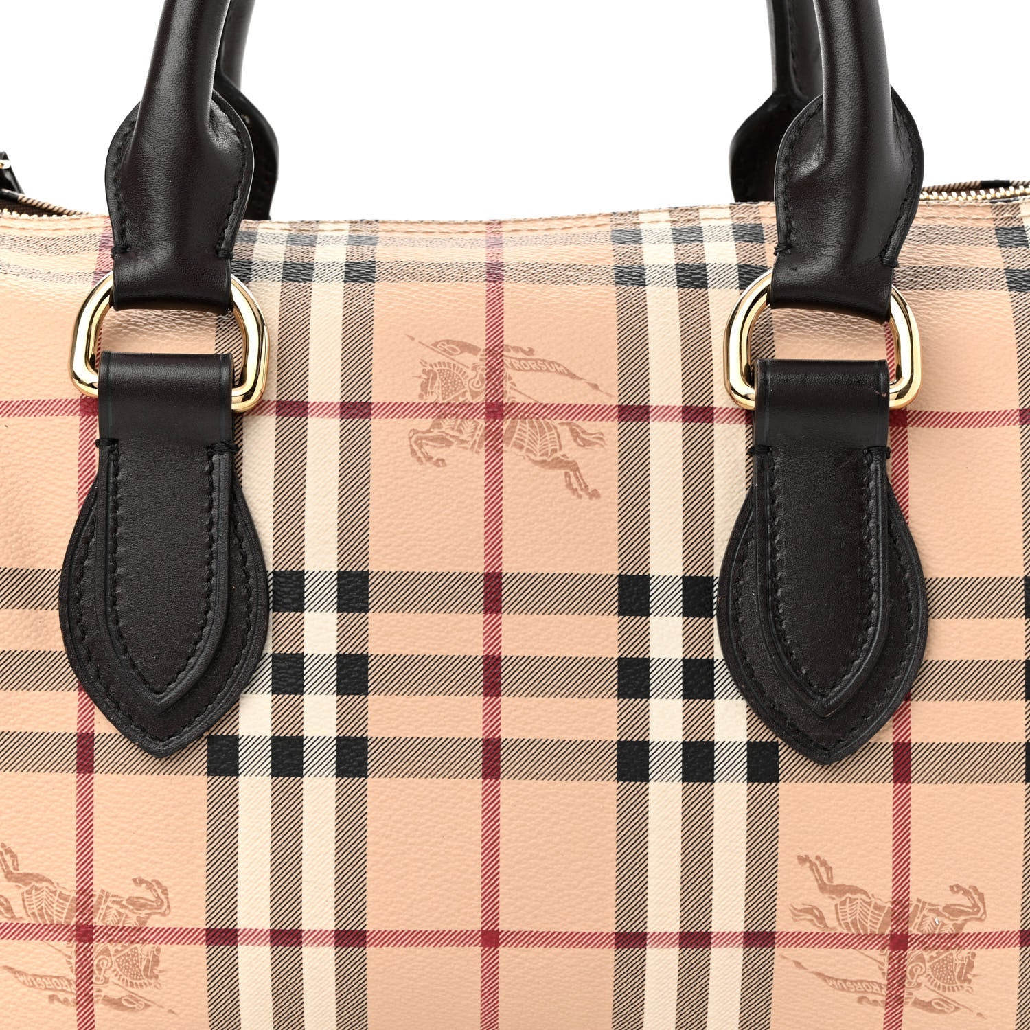 Burberry Haymarket Check Small Chester Bowling Bag Chocolate 8 of 10