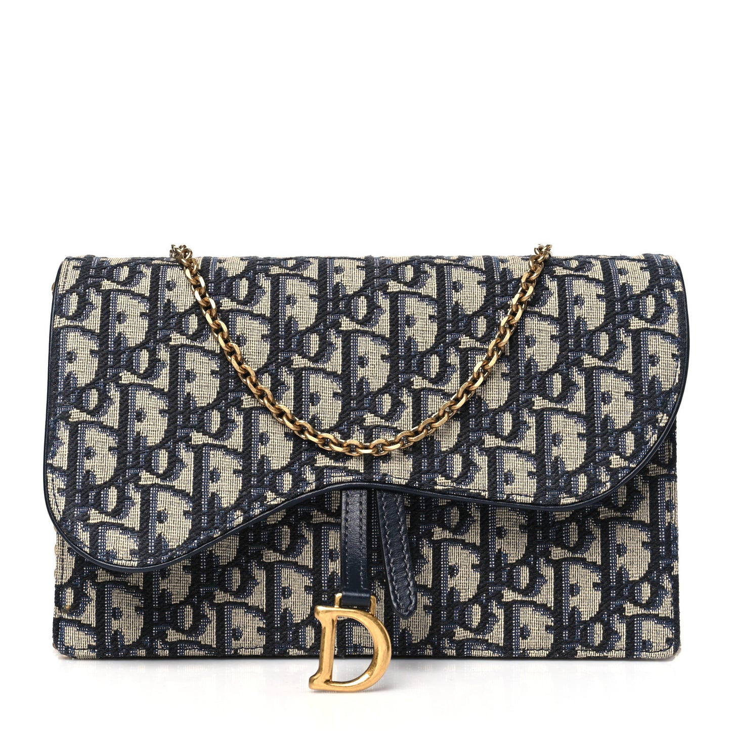 Oblique Saddle Chain Pouch Blue
