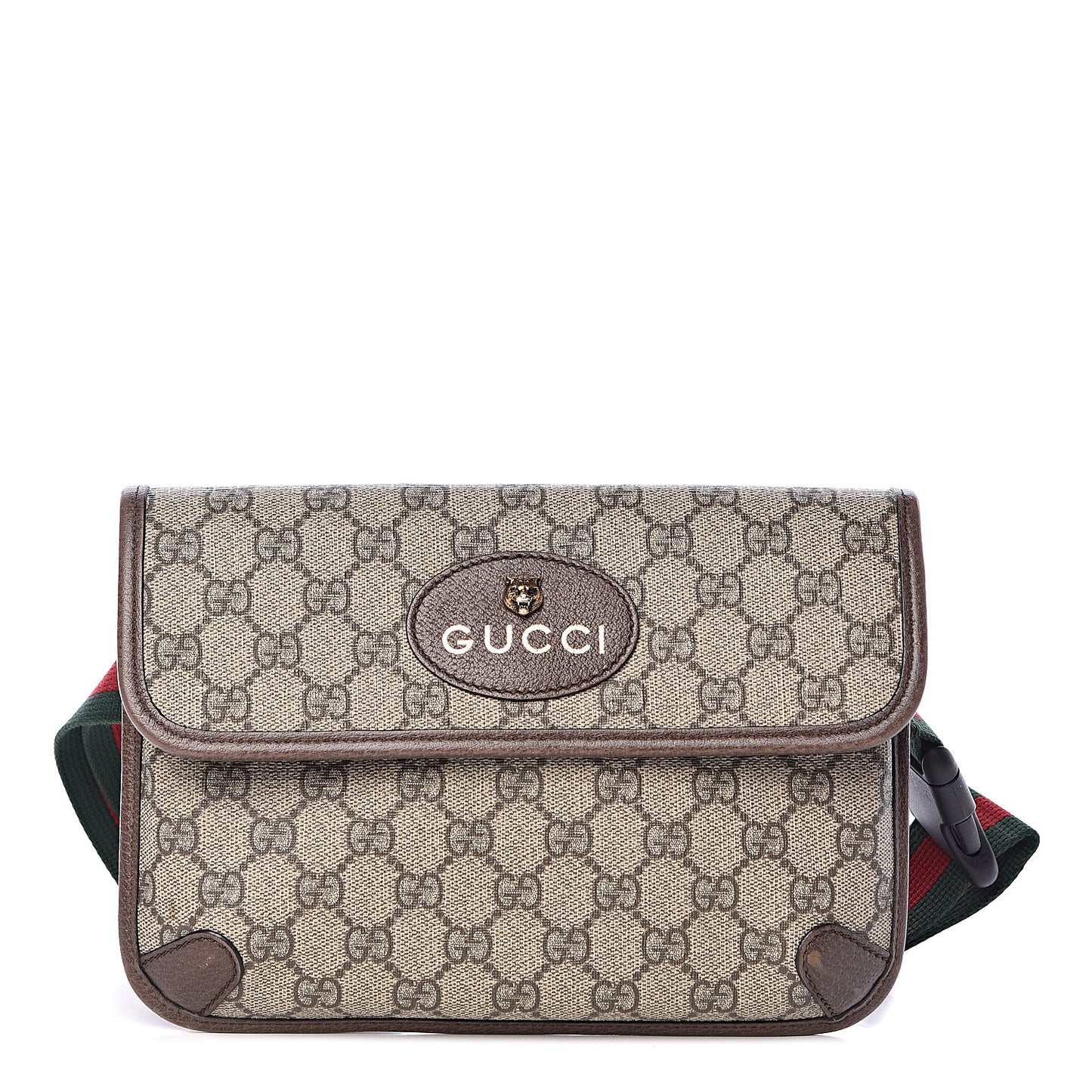 GG Supreme Monogram Neo Vintage Web Belt Bag Brown
