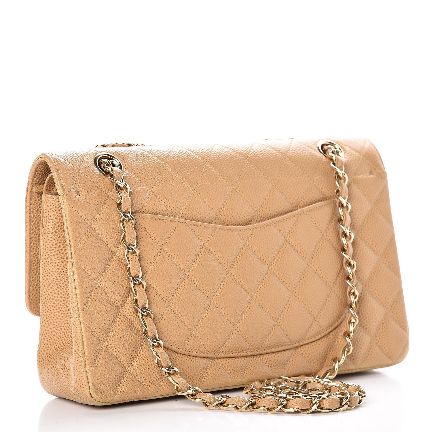 Chanel Caviar Quilted Medium Double Flap Beige 3 of 12