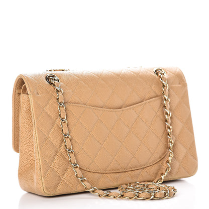Chanel Caviar Quilted Medium Double Flap Beige 3 of 12