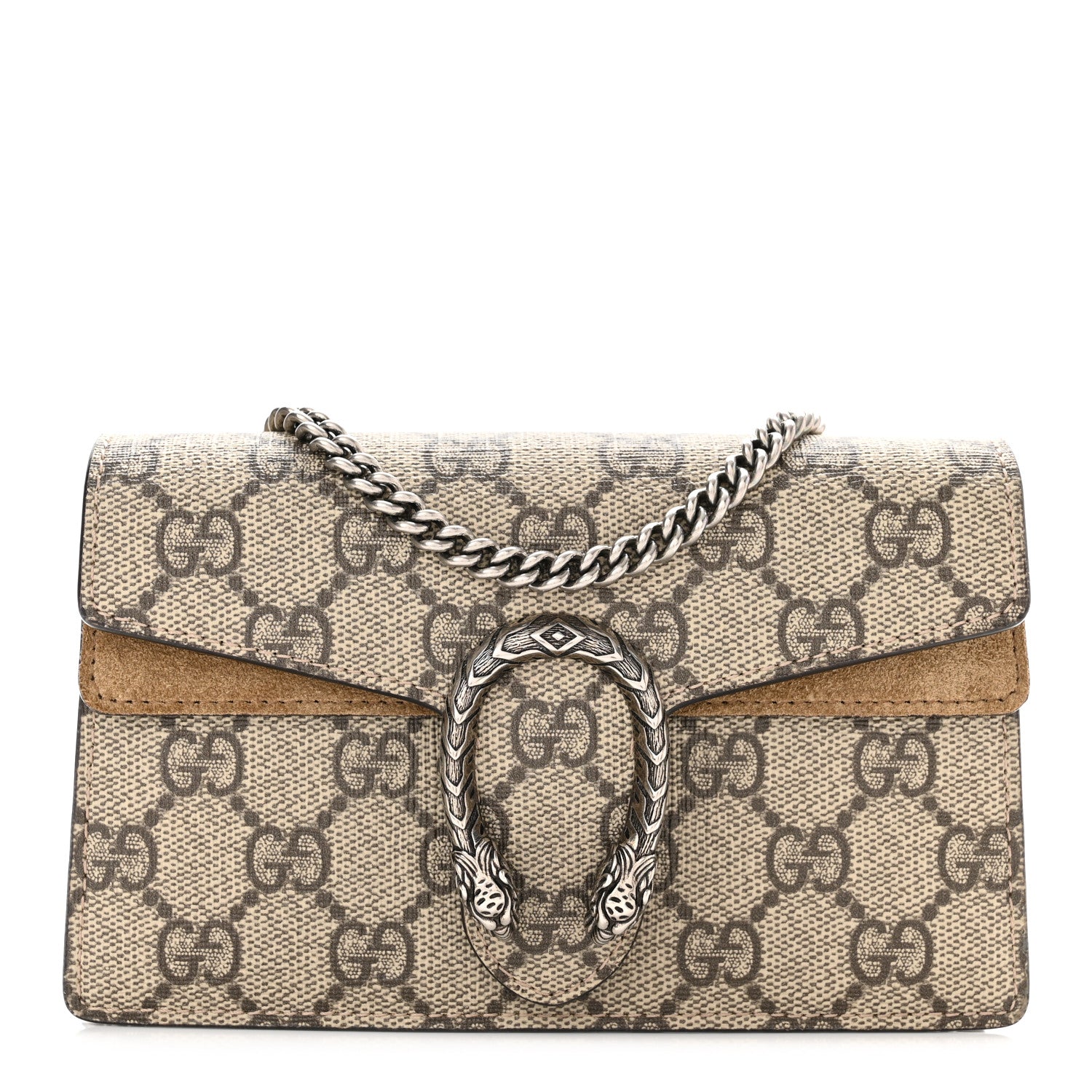 Gucci GG Supreme Monogram Super Mini Dionysus Shoulder Bag Taupe 1 of 9
