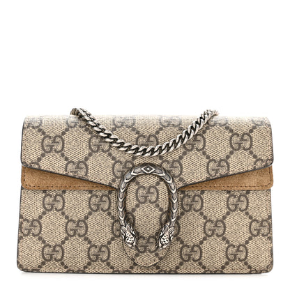 Gucci GG Supreme Monogram Super Mini Dionysus Shoulder Bag Taupe 1 of 9