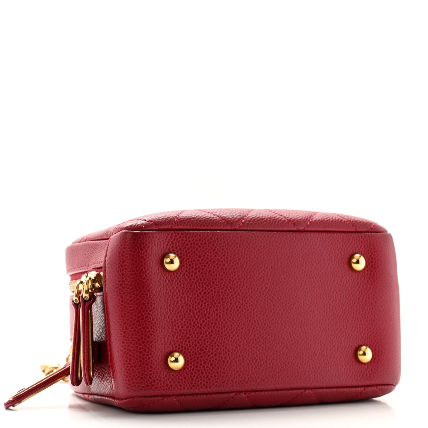 Caviar Quilted Mini Carry Around Bowling Bag Red