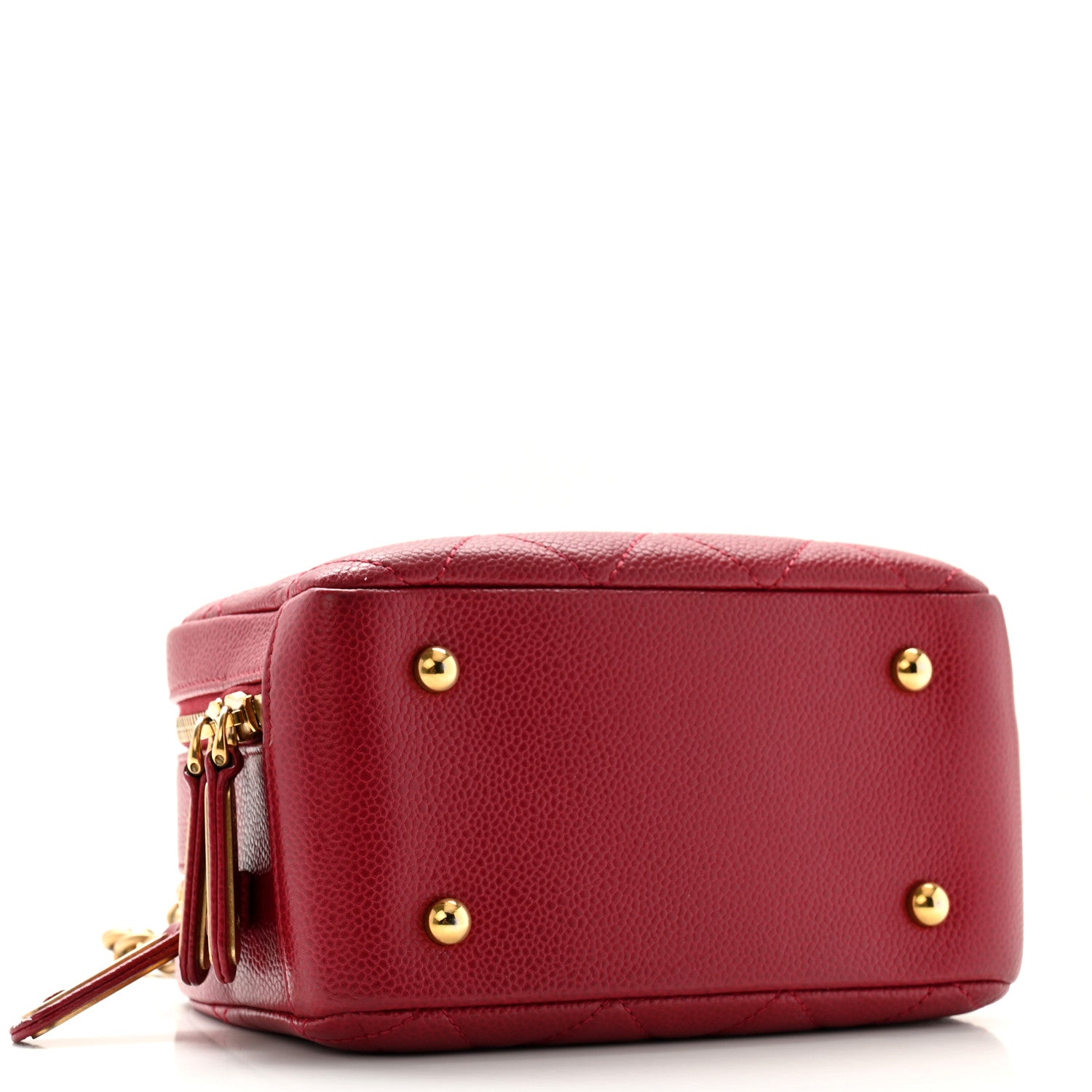 Chanel Caviar Quilted Mini Carry Around Bowling Bag Red 4 of 13