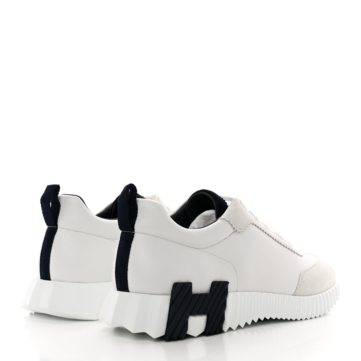 Hermes Technical Canvas Suede Goatskin Bouncing Sneakers 41 White 4 of 9