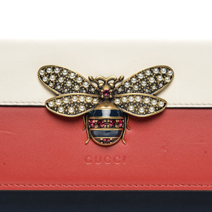 Gucci Calfskin Queen Margaret Chain Wallet Blue Agata Hibiscus Red Mystic White 15 of 18