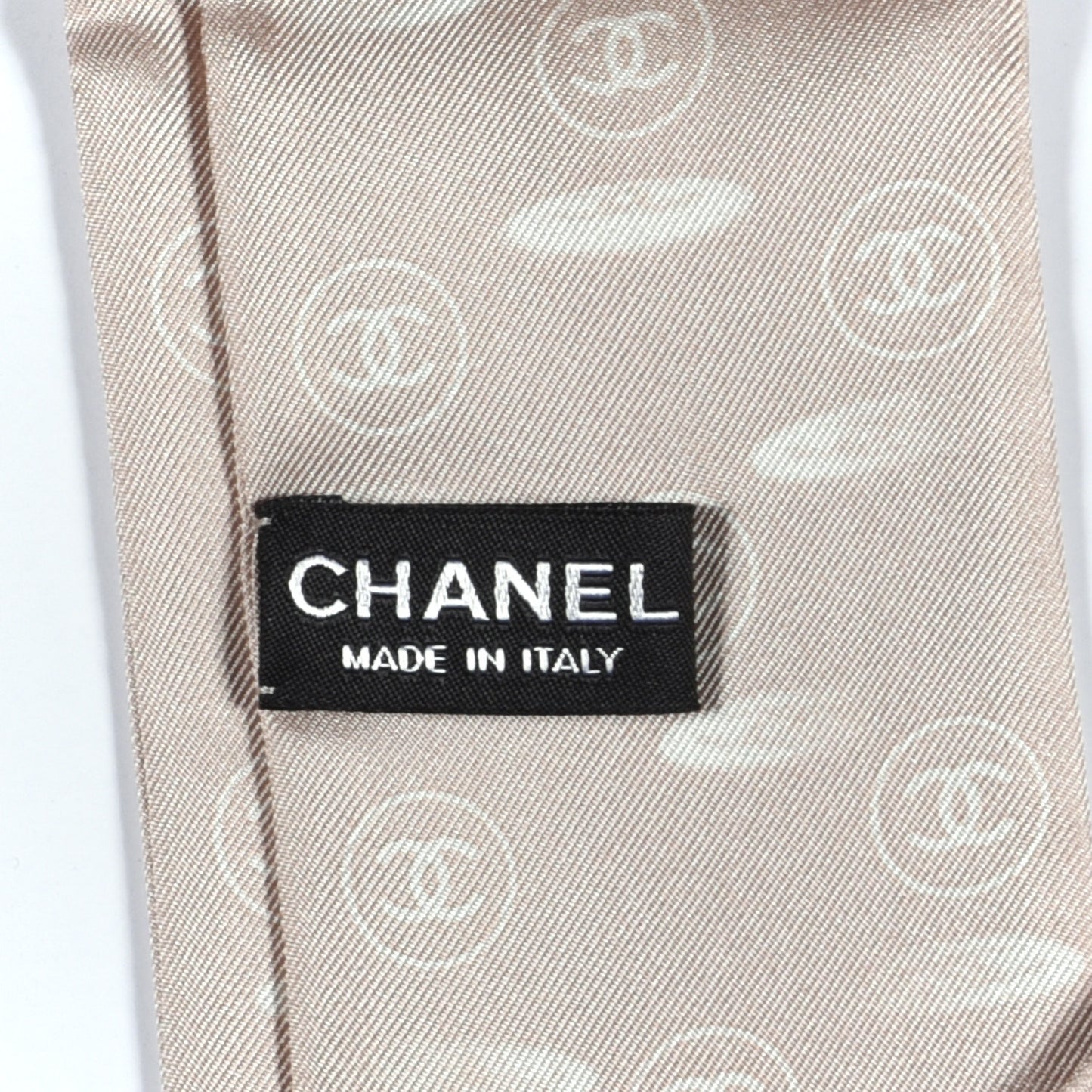 Silk CC Slim Bandeau Scarf Beige