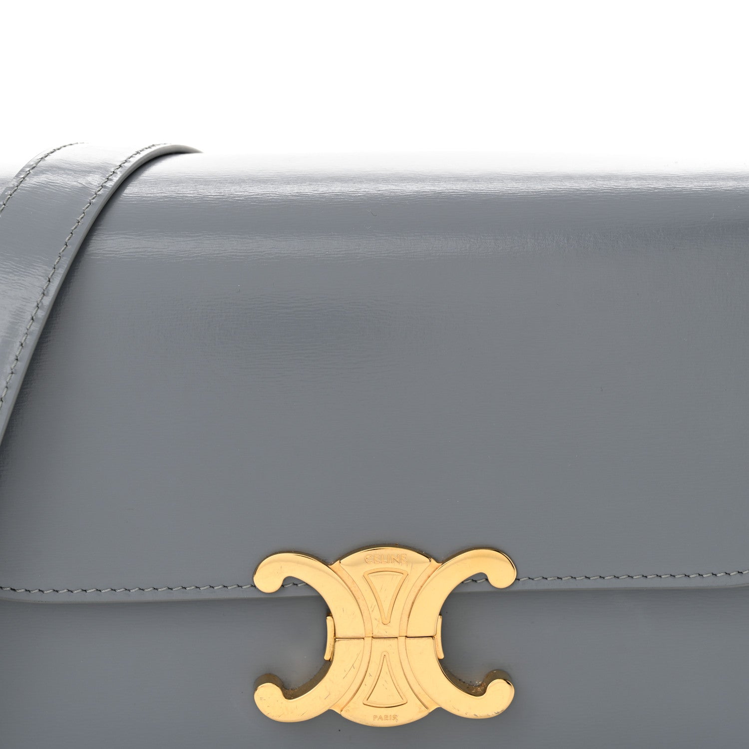 Celine Shiny Calfskin Medium Triomphe Soft Blue 7 of 14
