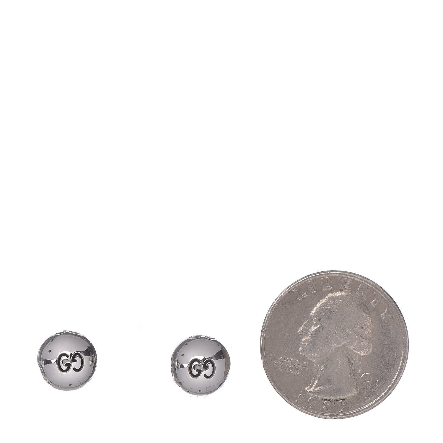 Gucci 18K White Gold Icon Ball Stud Earrings 2 of 6