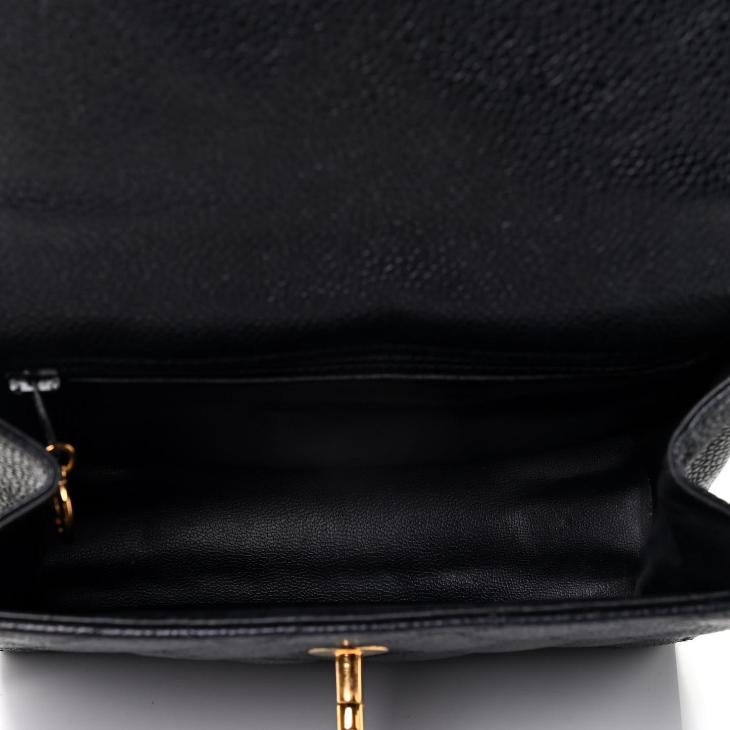 Caviar Quilted Envelope Flap Crossbody Black