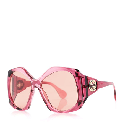 Gucci Acetate Round Sunglasses GG0875S Burgundy Orange 1 of 5