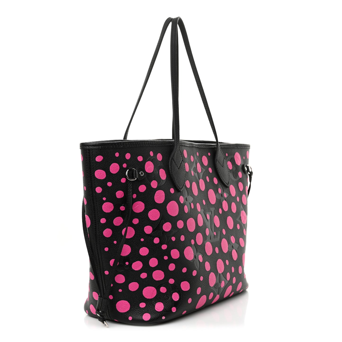 LV X YK Empreinte Infinity Dots Neverfull MM Black Fuchsia