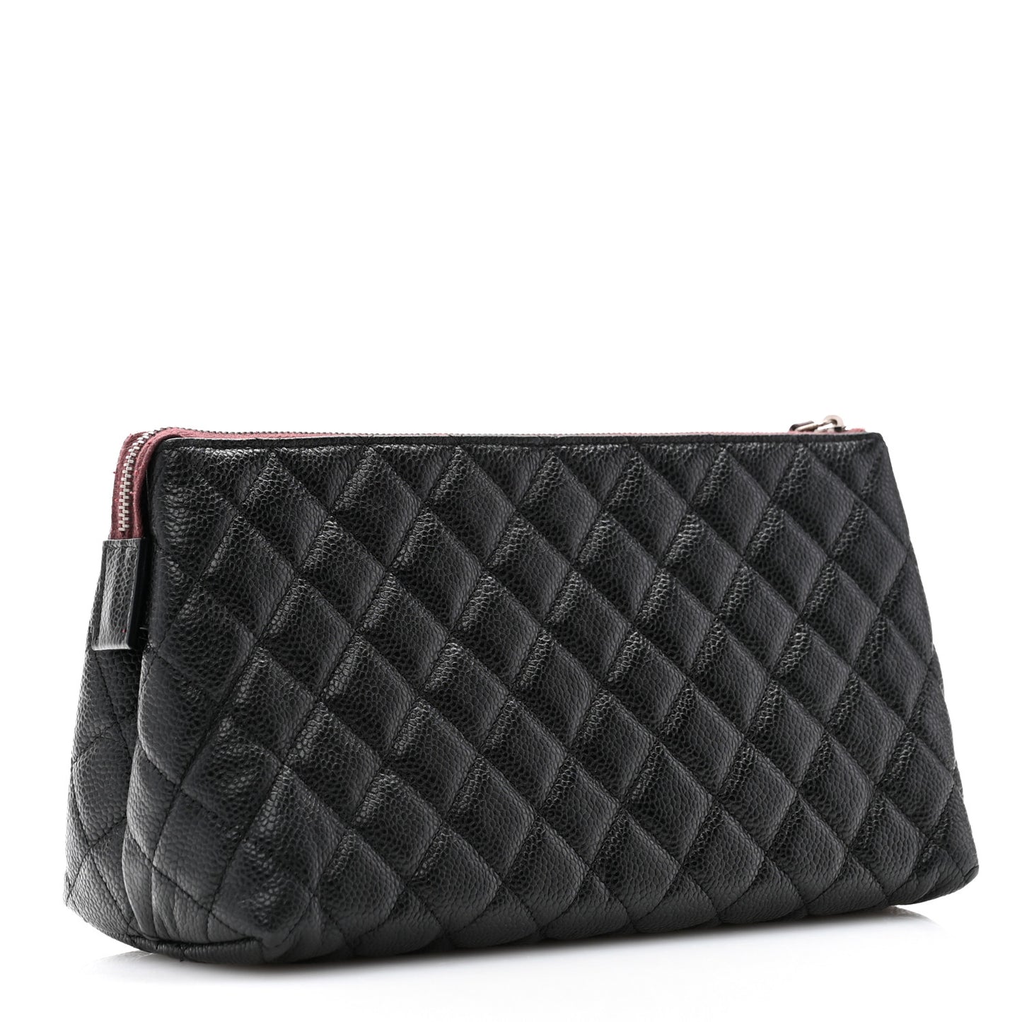 Caviar Quilted Cosmetic Case Black