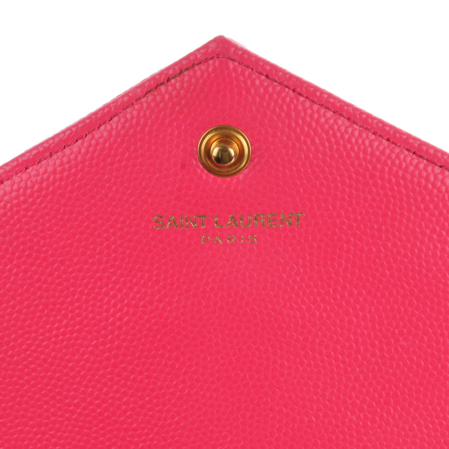 Saint Laurent Grain De Poudre Matelasse Chevron Monogram Chain Wallet Rose Clair 6 of 8