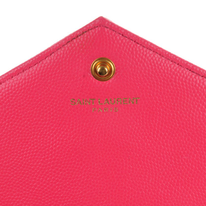 Saint Laurent Grain De Poudre Matelasse Chevron Monogram Chain Wallet Rose Clair 6 of 8