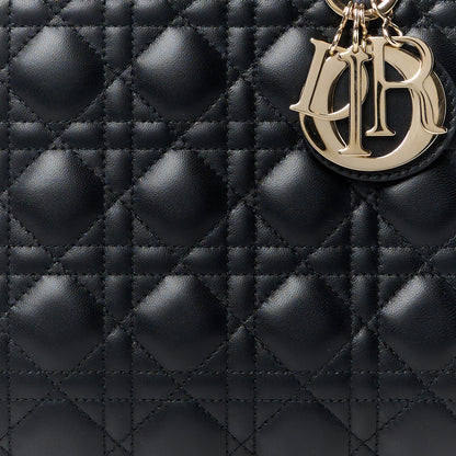 Christian Dior Lambskin Cannage Medium Lady Dior Black 8 of 10