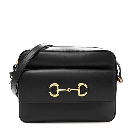 Gucci Textured Calfskin Small Horsebit 1955 Shoulder Bag Black 1 of 12