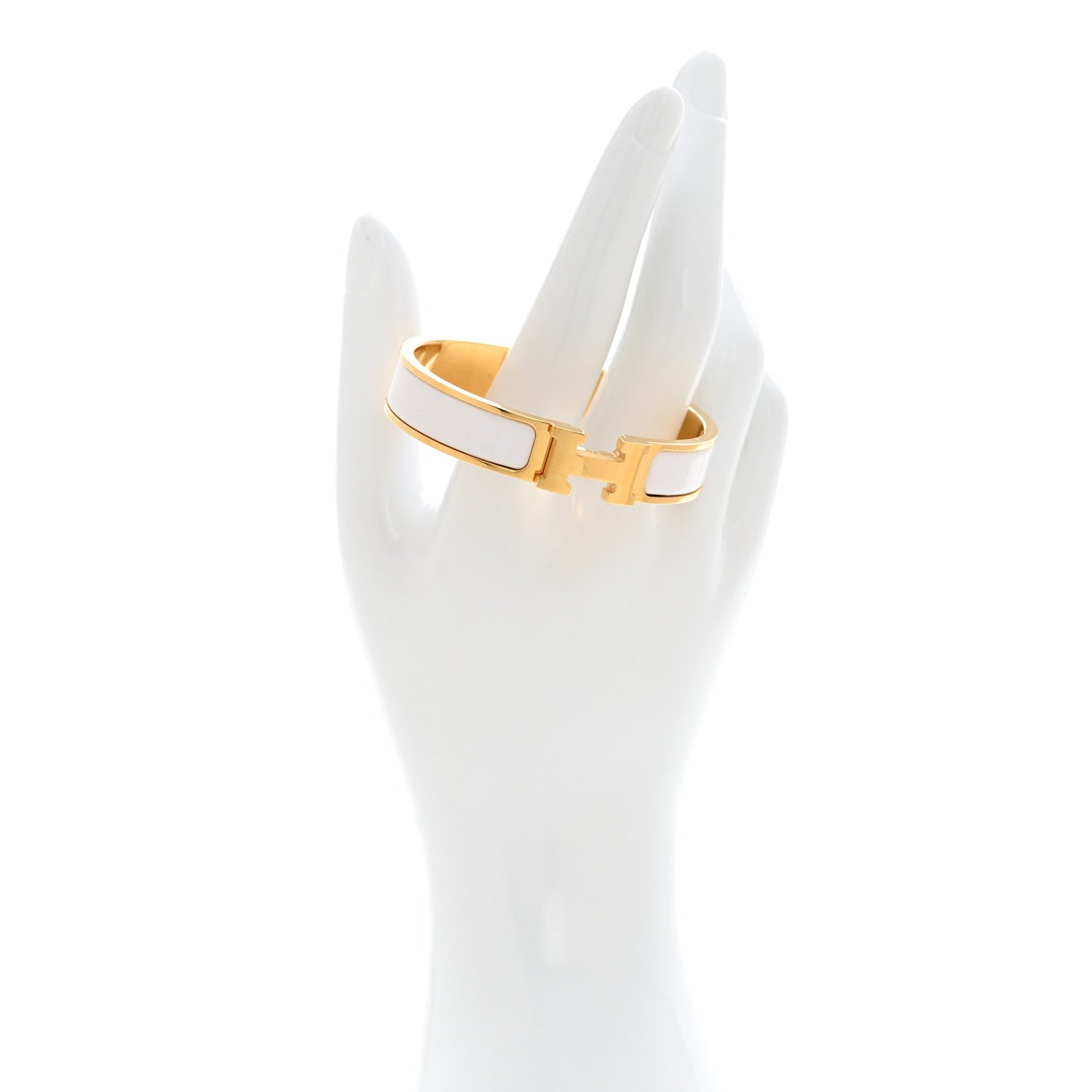 Hermes Enamel Narrow Clic Clac H Bracelet PM White 2 of 6