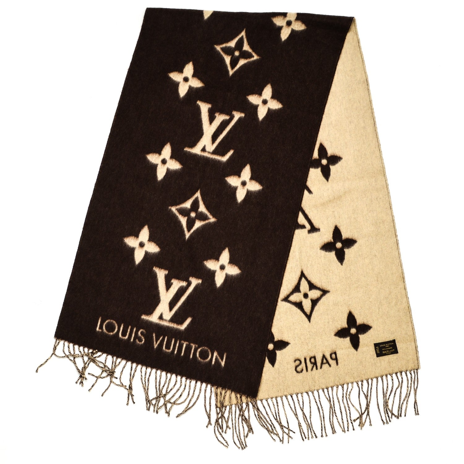 Louis Vuitton Cashmere Monogram Reykjavik Scarf Brown 5 of 6