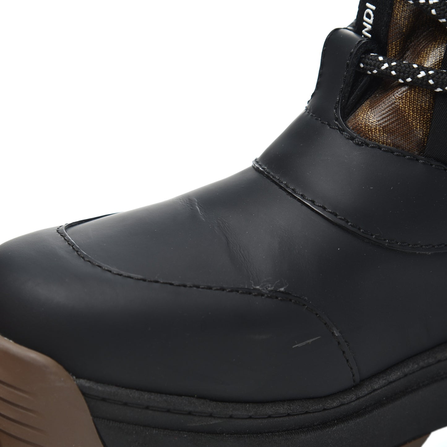 Calfskin FF T-Rex Lace Up Snow Boots 35.5 Tobacco