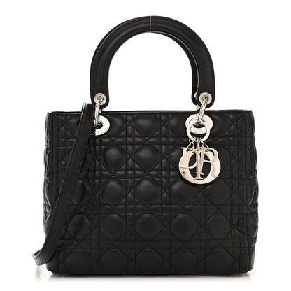 Christian Dior Lambskin Cannage Medium Lady Dior Black 1 of 9