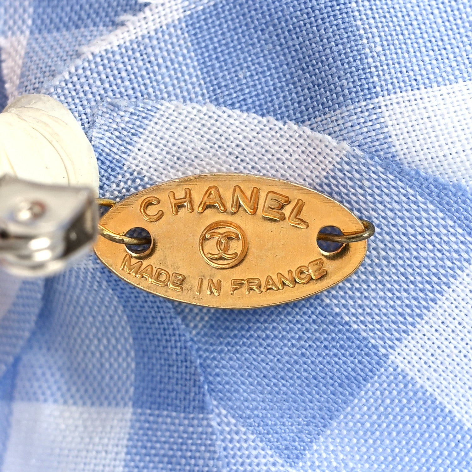 Chanel Fabric Camellia Brooch Blue White 3 of 3