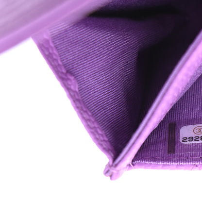 Chanel Caviar Quilted Boy Flap Card Holder Purple 7 of 10