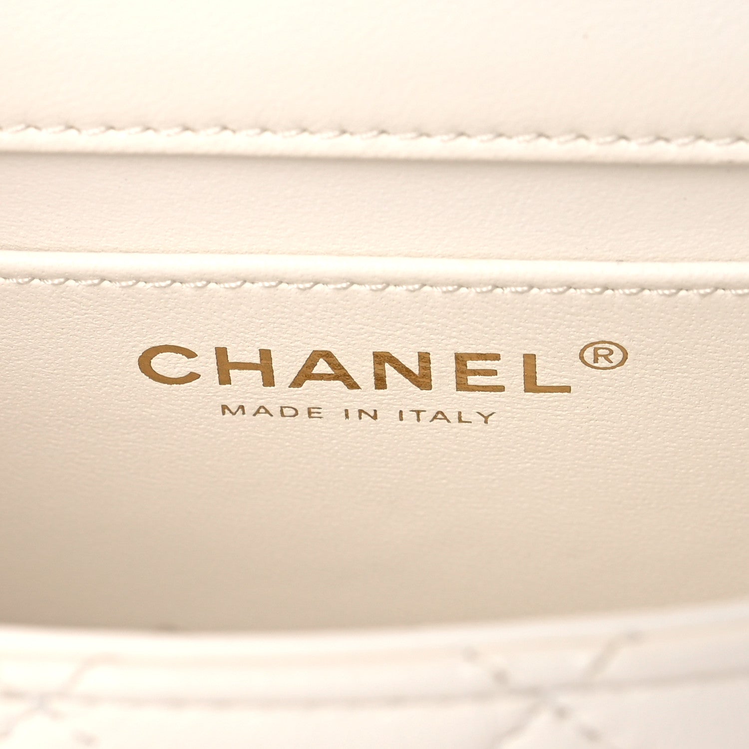 Chanel Shiny Lambskin Quilted Pearl Twist Mini Square Flap White 6 of 9