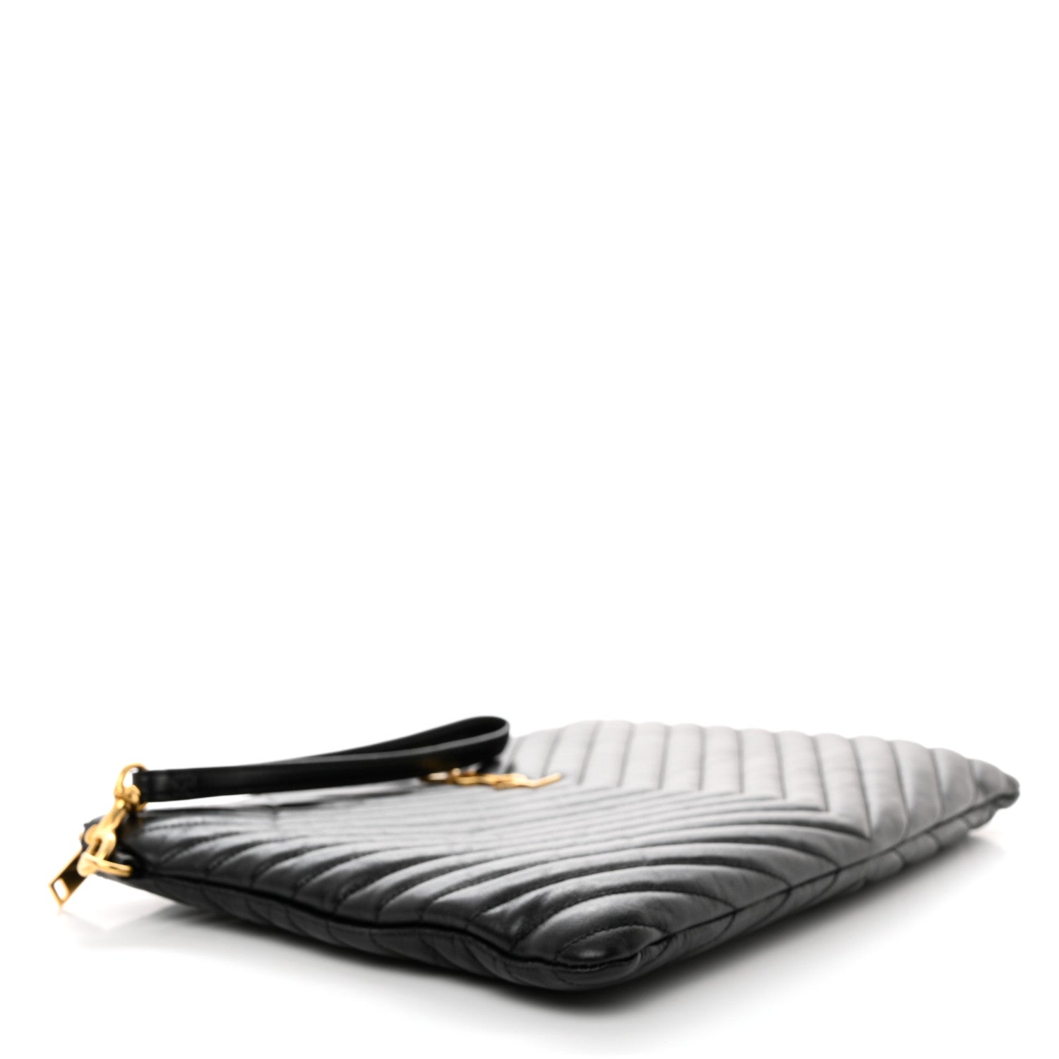 Saint Laurent Calfskin Matelasse Monogram Cassandre Tablet Pouch Black 4 of 7