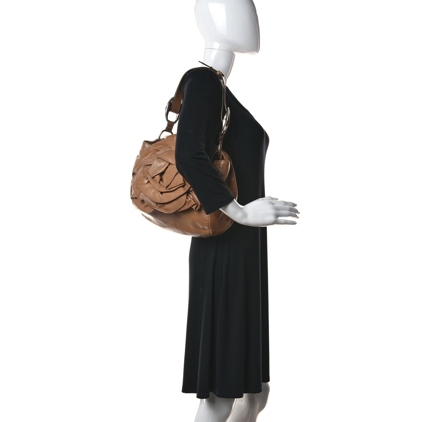 Calfskin Nadja Shoulder Bag Tan