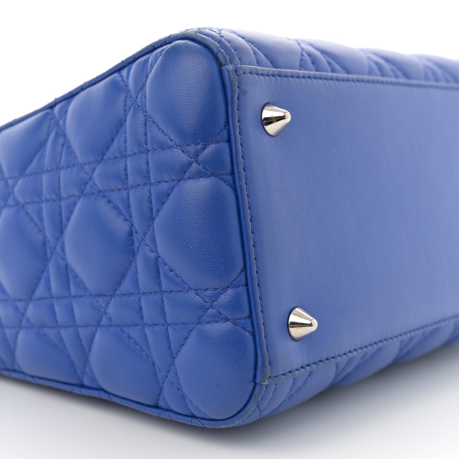 Christian Dior Lambskin Cannage Medium Lady Dior Blue Persan 9 of 13